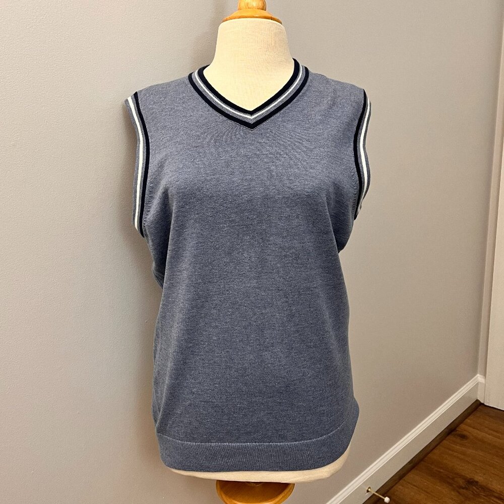 Banana Republic Blue Cotton Sweater Vest Sz M